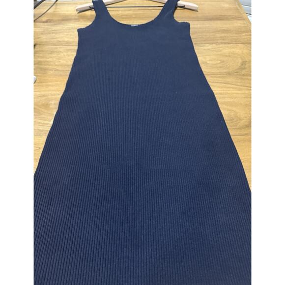 Vince Ribbed Cami Dress Navy Stretch Scoop Neck Light Weight Size Small - Picture 7 of 7